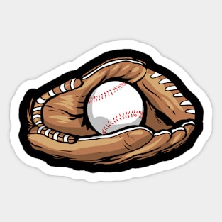 Baseball Glove With Baseball Softball Sticker